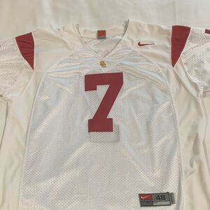 Nike White and Red Sports Jersey